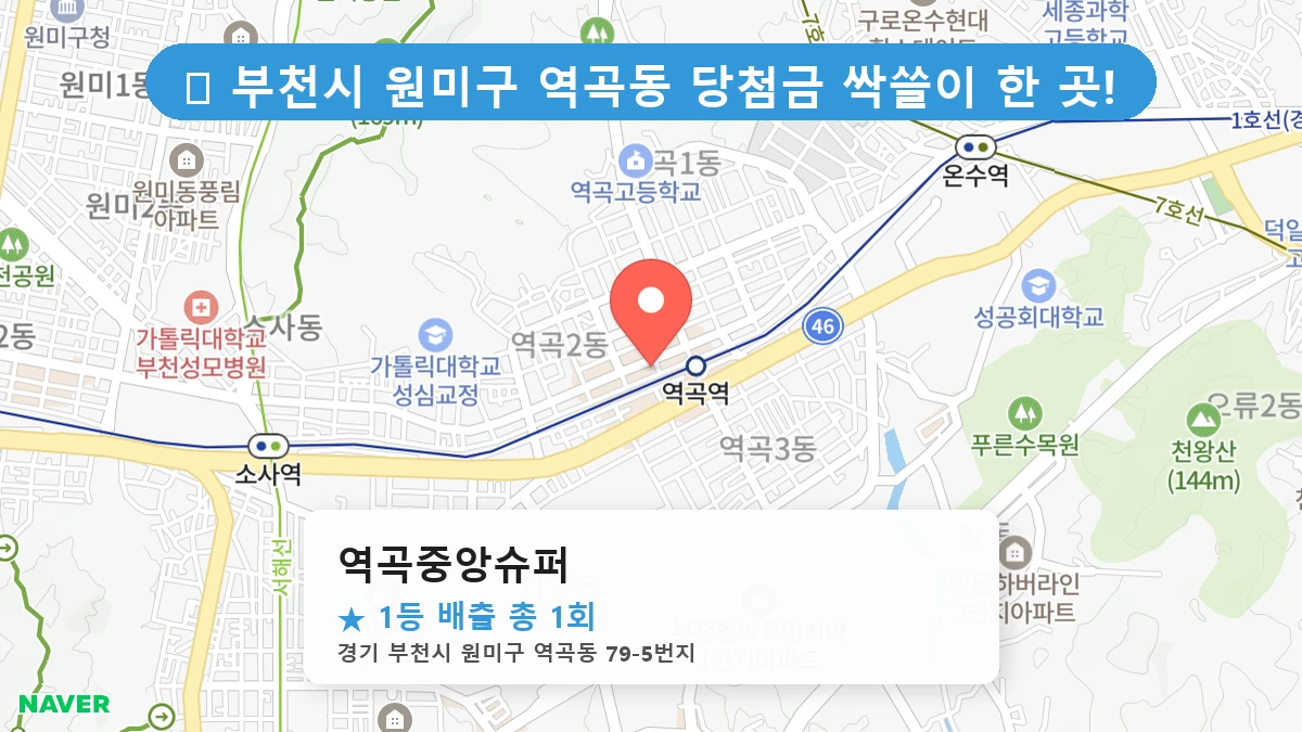 경기 부천시 원미구 역곡동 로또 명당 역곡중앙슈퍼 1등 당첨 배출점 전경