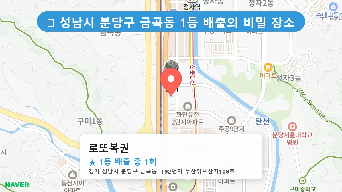 경기 성남시 분당구 금곡동 금곡동 로또 명당 로또복권 1등 당첨 배출점 전경