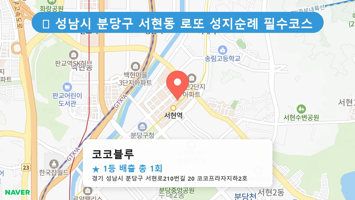 경기 성남시 분당구 서현동 서현동 로또 명당 코코블루 1등 당첨 배출점 전경