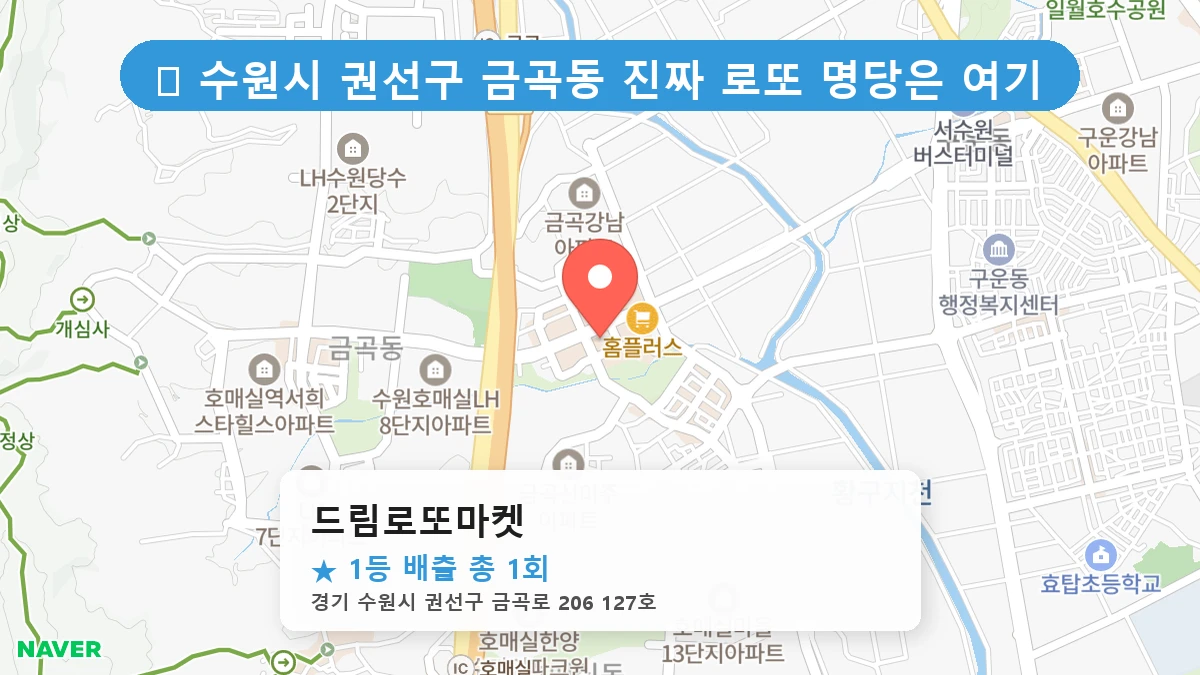 경기 수원시 권선구 금곡동 금곡동 로또 명당 드림로또마켓 1등 당첨 배출점 전경