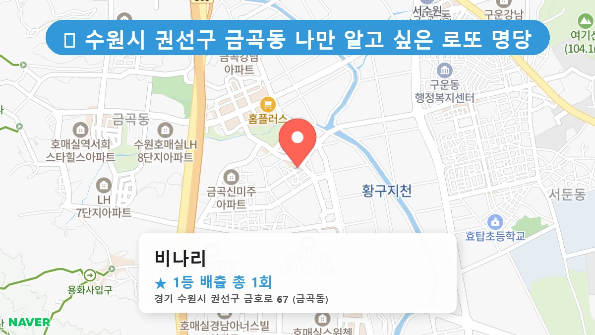 경기 수원시 권선구 금곡동 금곡동 로또 명당 비나리 1등 당첨 배출점 전경