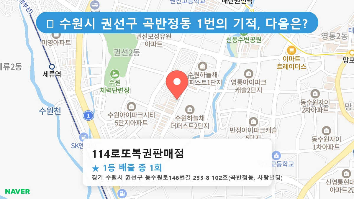 경기 수원시 권선구 곡반정동 곡반정동 로또 명당 114로또복권판매점 1등 당첨 배출점 전경