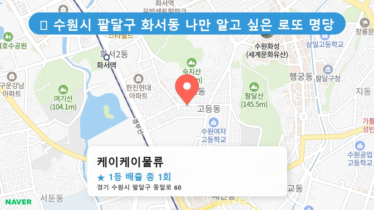 경기 수원시 팔달구 화서동 화서동 로또 명당 케이케이물류 1등 당첨 배출점 전경