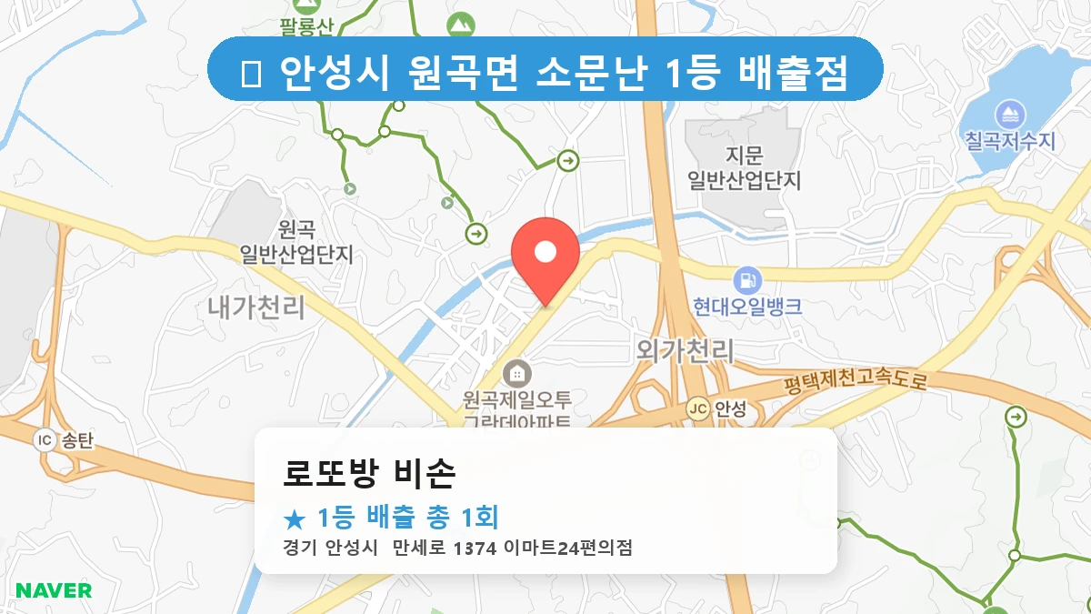 경기 안성시 원곡면 원곡면 로또 명당 로또방 비손 1등 당첨 배출점 전경