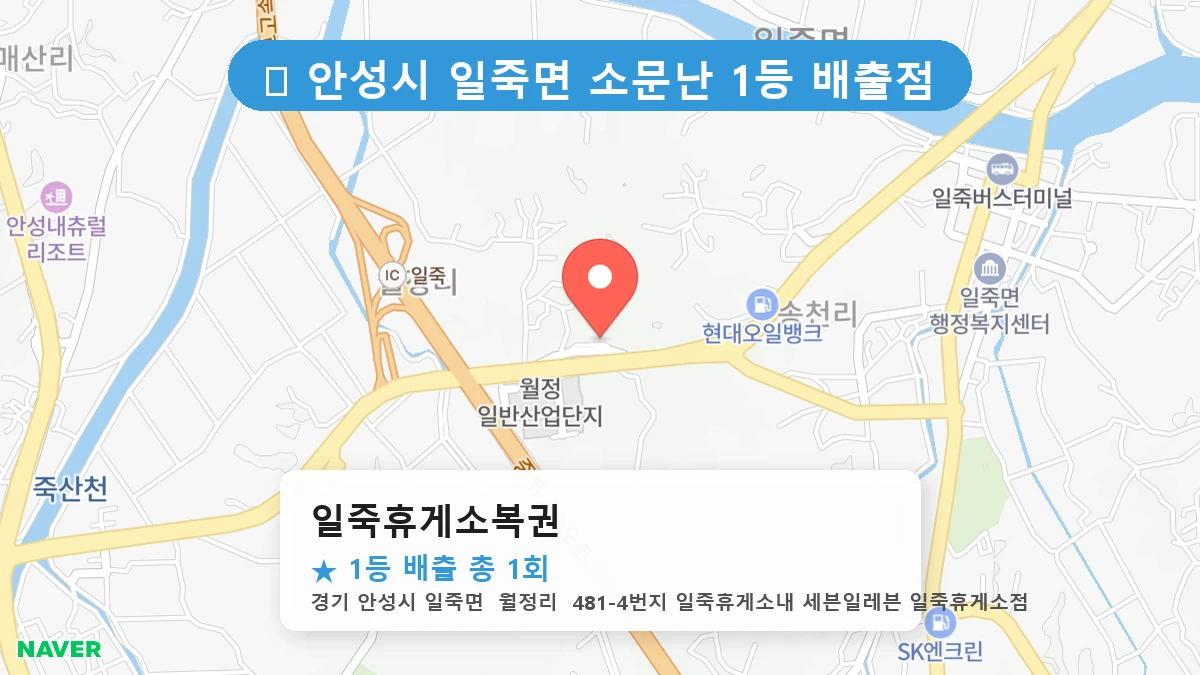 경기 안성시 일죽면 일죽면 로또 명당 일죽휴게소복권 1등 당첨 배출점 전경