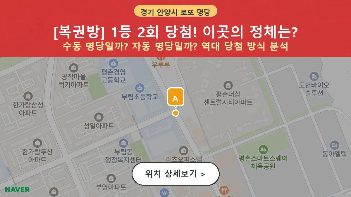 경기 안양시 동안구 관양동 로또 명당 복권방 1등 당첨 배출점 전경