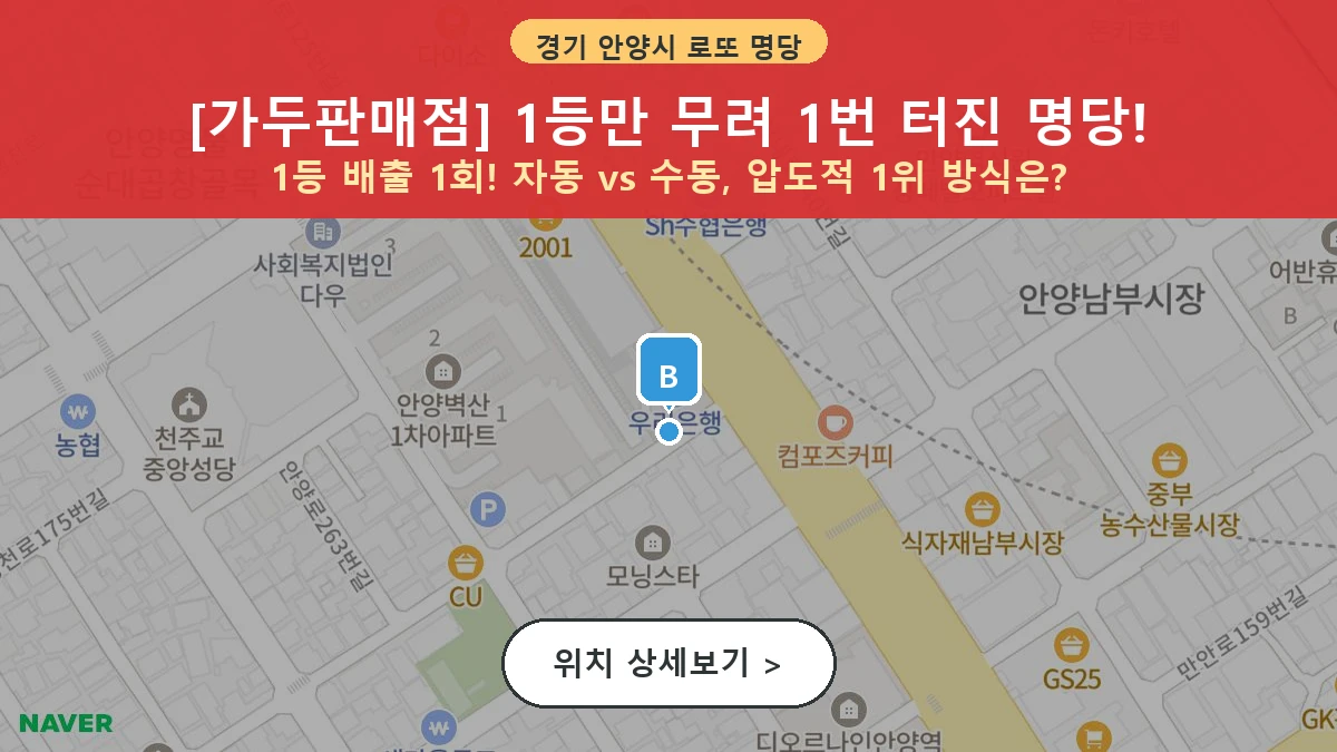 경기 안양시 만안구 안양동 로또 명당 가두판매점 1등 당첨 배출점 전경