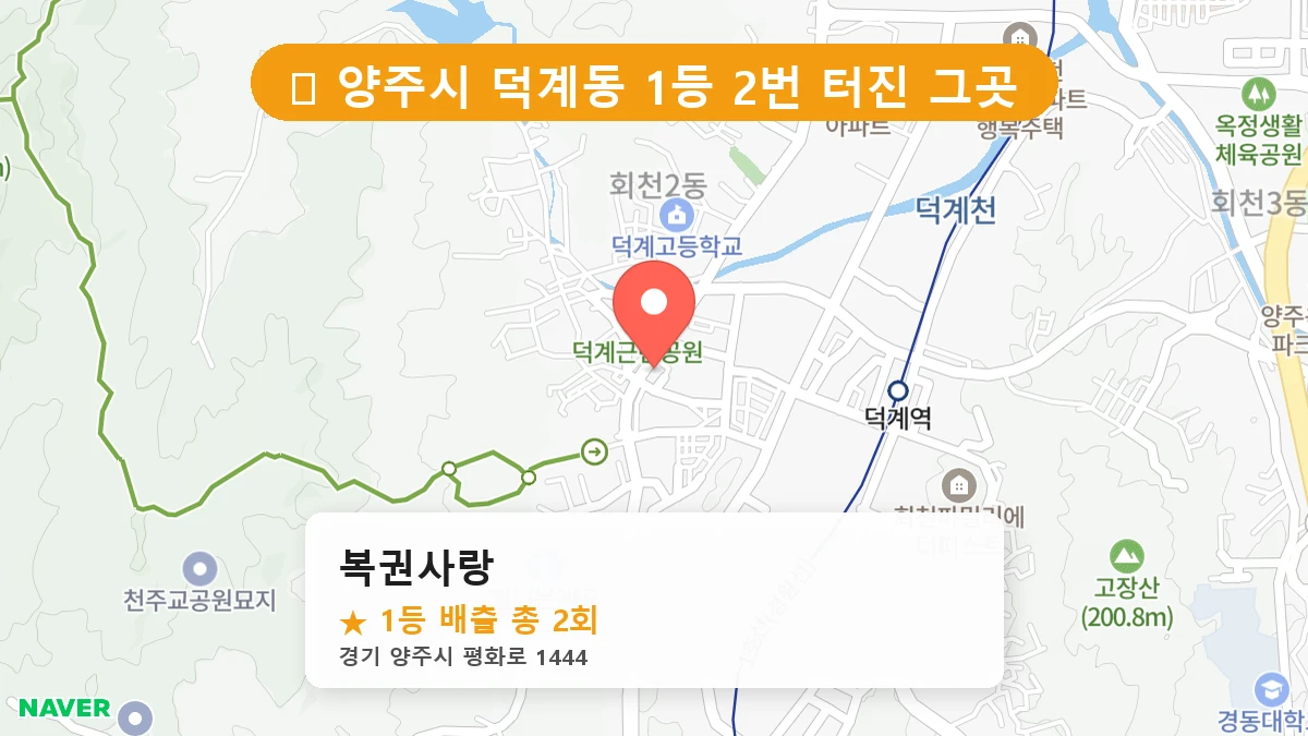 경기 양주시 덕계동 로또 명당 복권사랑 1등 당첨 배출점 전경