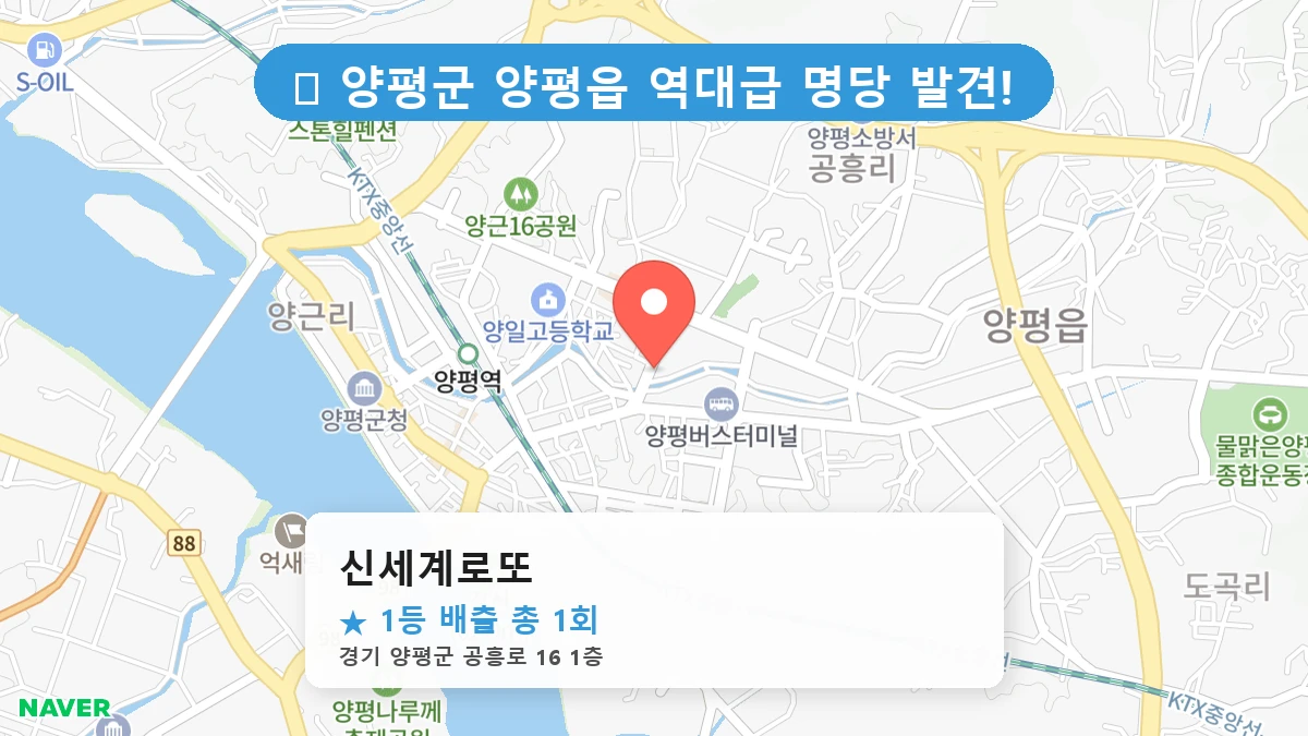 경기 양평군 양평읍 로또 명당 신세계로또 1등 당첨 배출점 전경