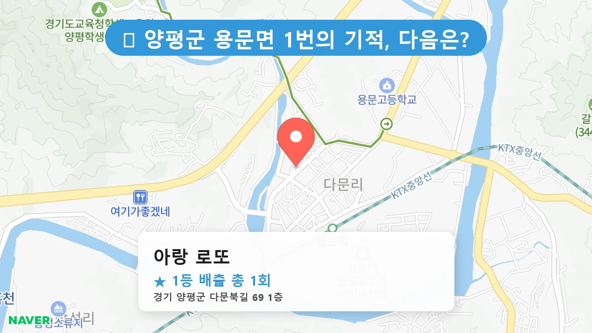 경기 양평군 용문면 로또 명당 아랑 로또 1등 당첨 배출점 전경