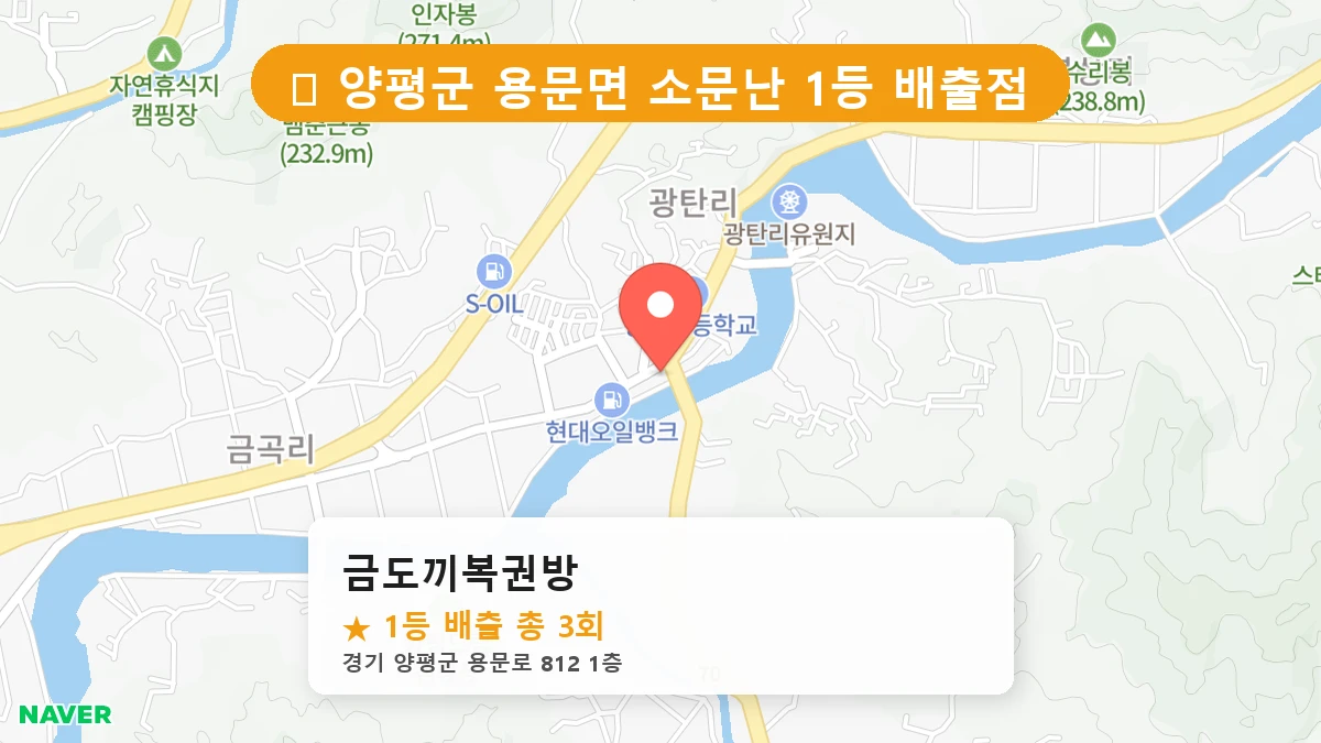 경기 양평군 용문면 로또 명당 금도끼복권방 1등 당첨 배출점 전경