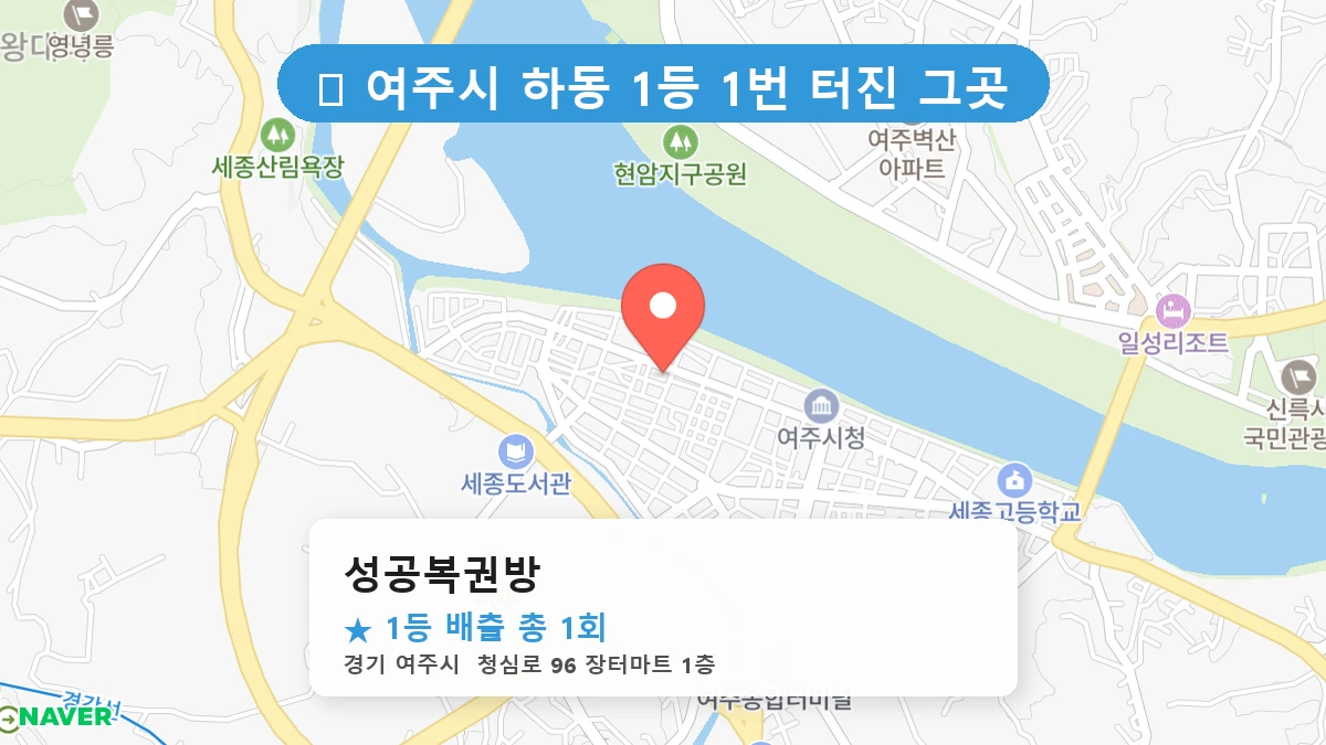 경기 여주시 하동 로또 명당 성공복권방 1등 당첨 배출점 전경