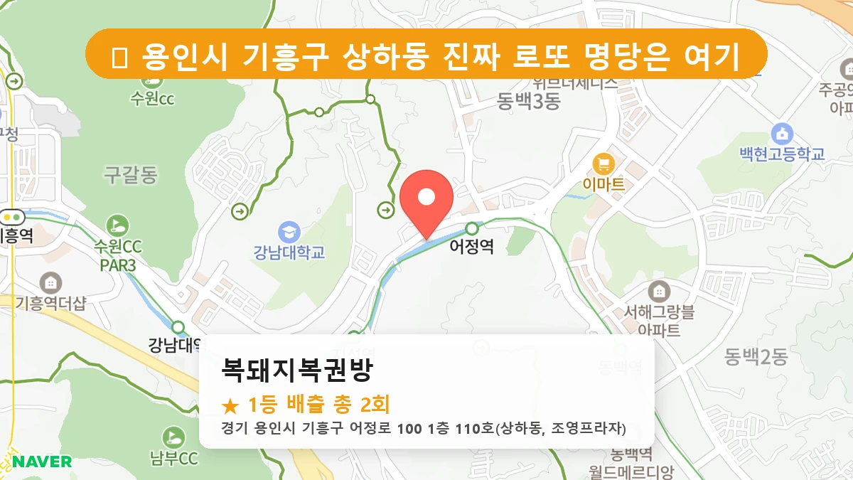 경기 용인시 기흥구 상하동 상하동 로또 명당 복돼지복권방 1등 당첨 배출점 전경