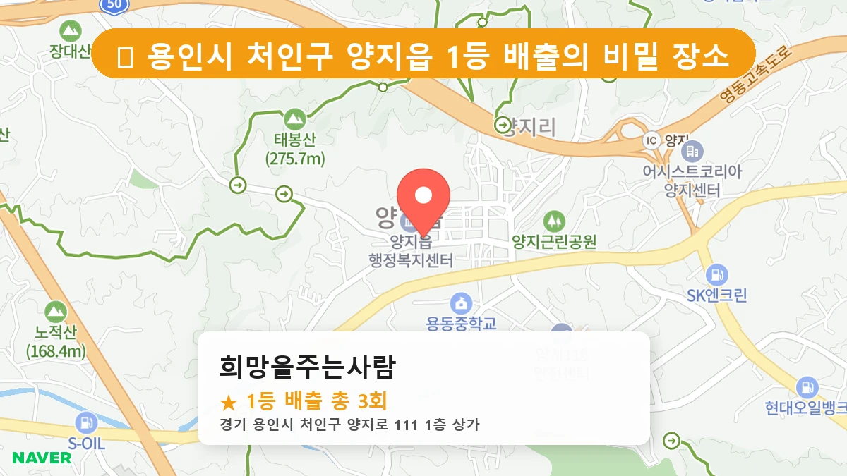 경기 용인시 처인구 양지읍 양지읍 로또 명당 희망을주는사람 1등 당첨 배출점 전경