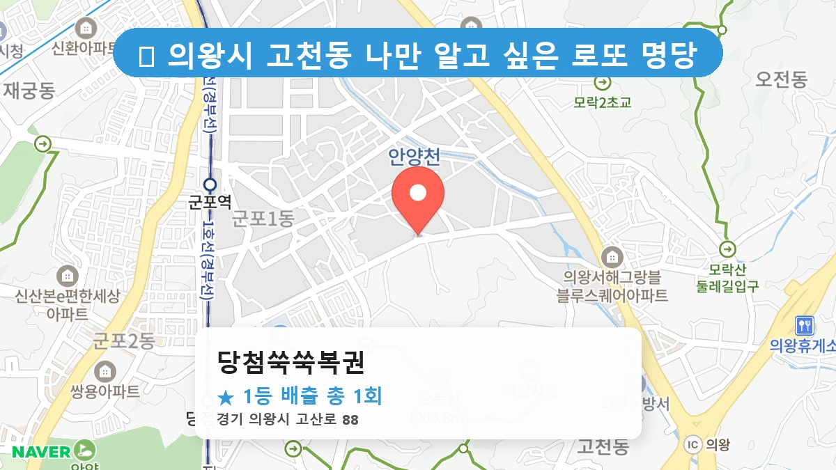 경기 의왕시 고천동 로또 명당 당첨쑥쑥복권 1등 당첨 배출점 전경