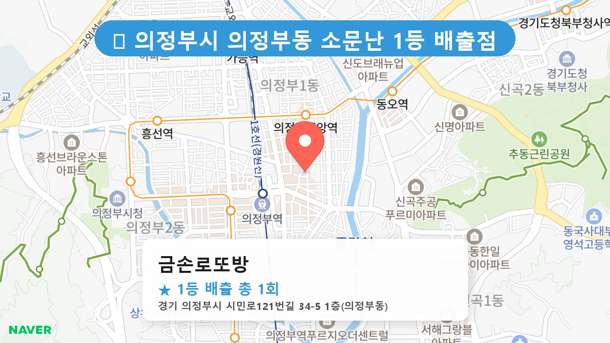 경기 의정부시 의정부동 의정부동 로또 명당 금손로또방 1등 당첨 배출점 전경