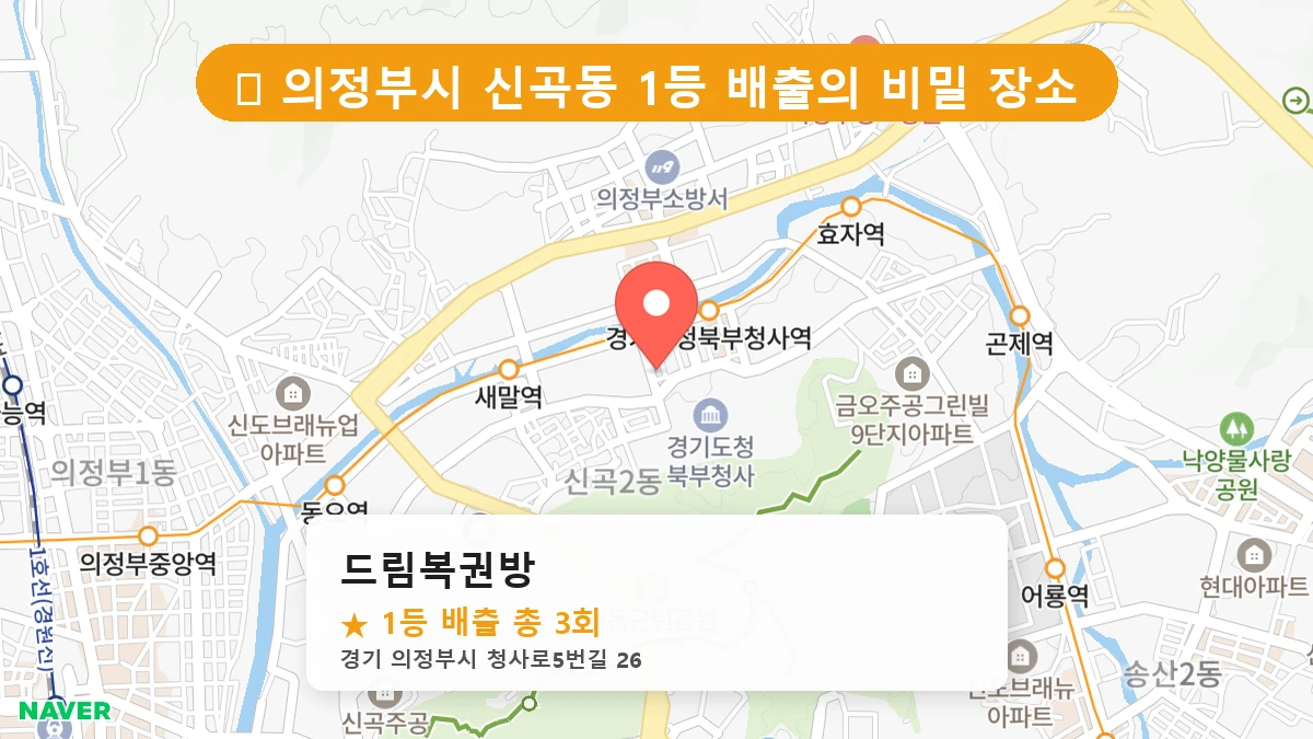경기 의정부시 신곡동 로또 명당 드림복권방 1등 당첨 배출점 전경