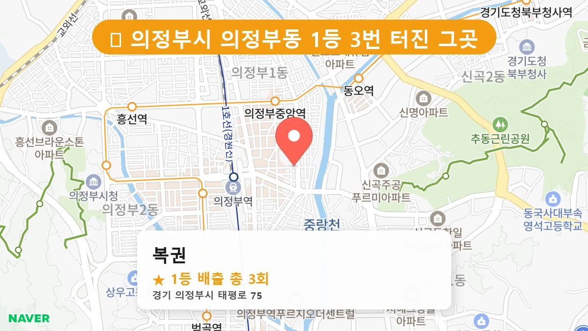 경기 의정부시 의정부동 로또 명당 복권 1등 당첨 배출점 전경