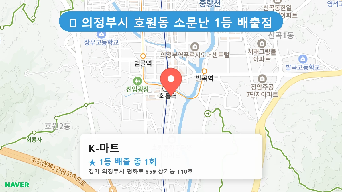 경기 의정부시 호원동 호원동 로또 명당 K-마트 1등 당첨 배출점 전경