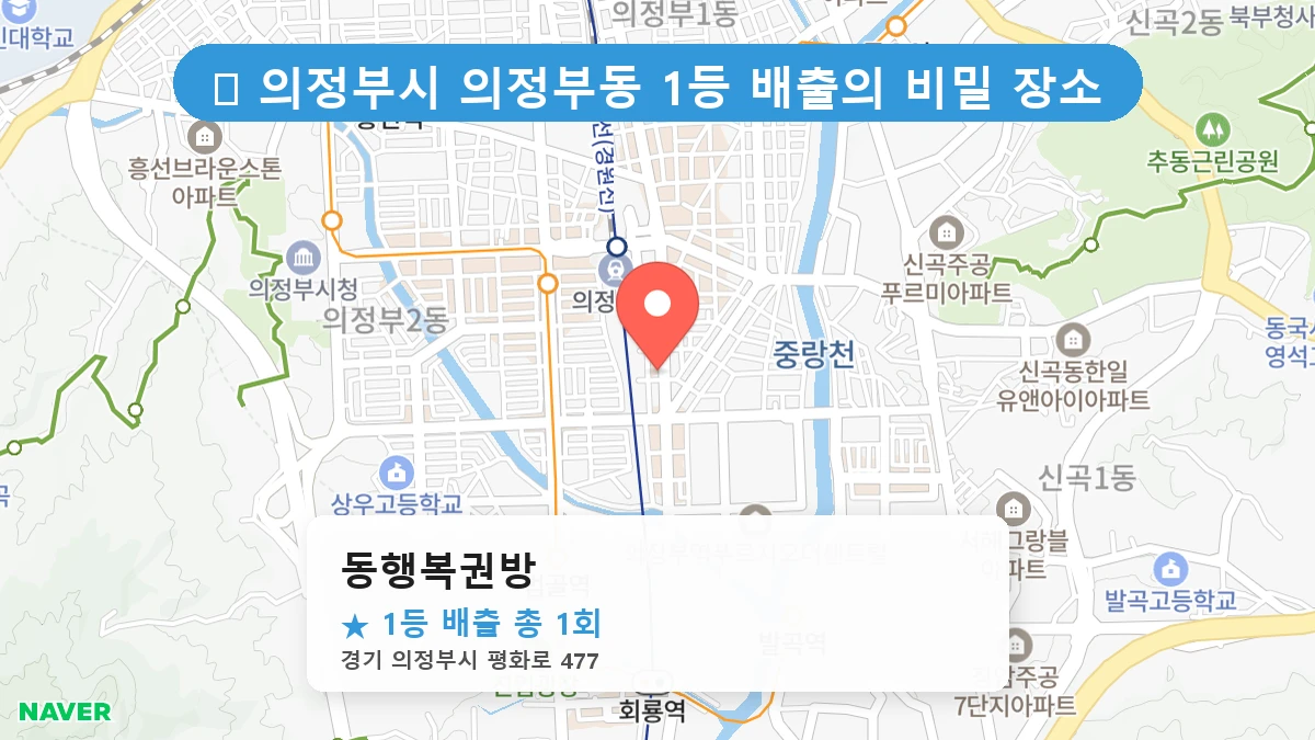 경기 의정부시 의정부동 의정부동 로또 명당 동행복권방 1등 당첨 배출점 전경
