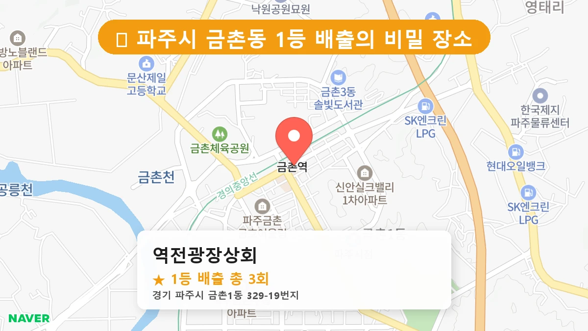 경기 파주시 금촌동 로또 명당 역전광장상회 1등 당첨 배출점 전경