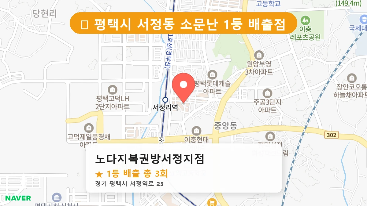 경기 평택시 서정동 로또 명당 노다지복권방서정지점 1등 당첨 배출점 전경