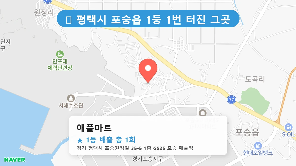 경기 평택시 포승읍 포승읍 로또 명당 애플마트 1등 당첨 배출점 전경