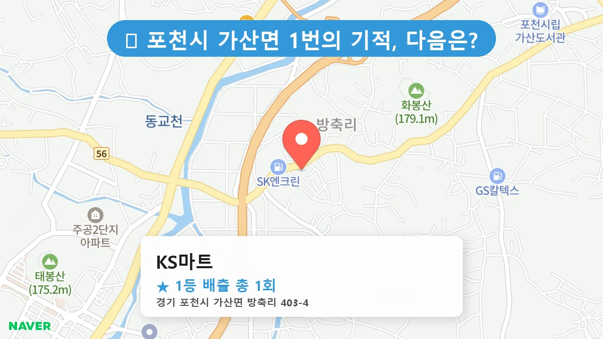 경기 포천시 가산면 로또 명당 KS마트 1등 당첨 배출점 전경