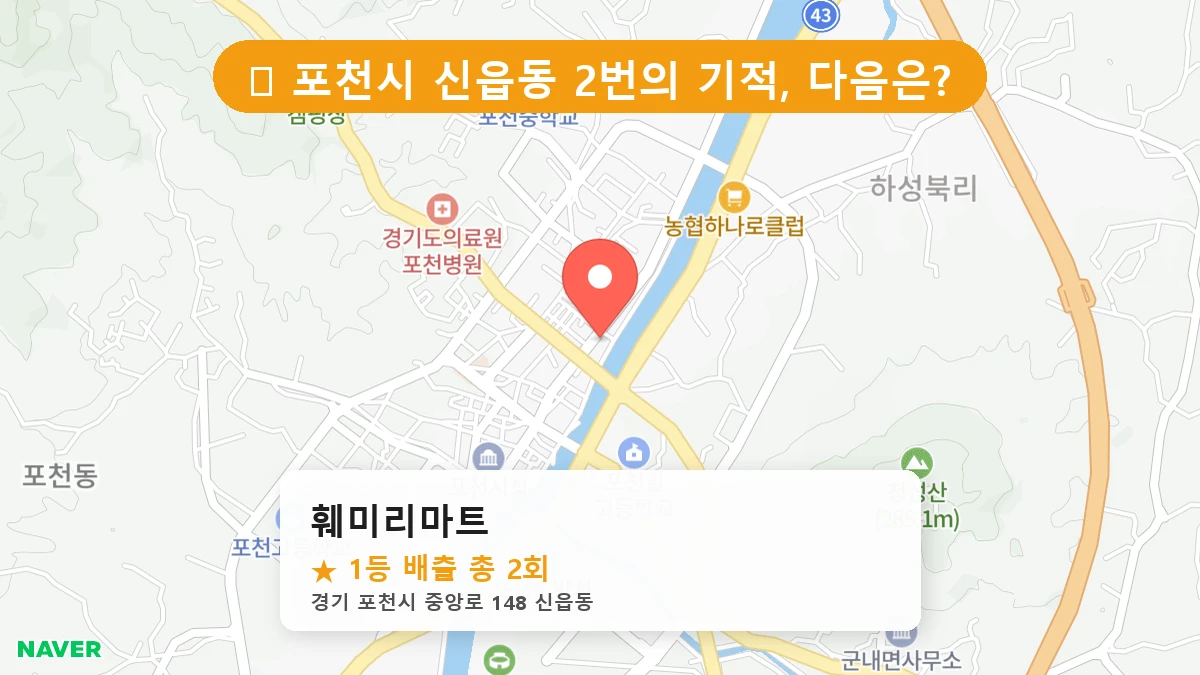 경기 포천시 신읍동 로또 명당 훼미리마트 1등 당첨 배출점 전경