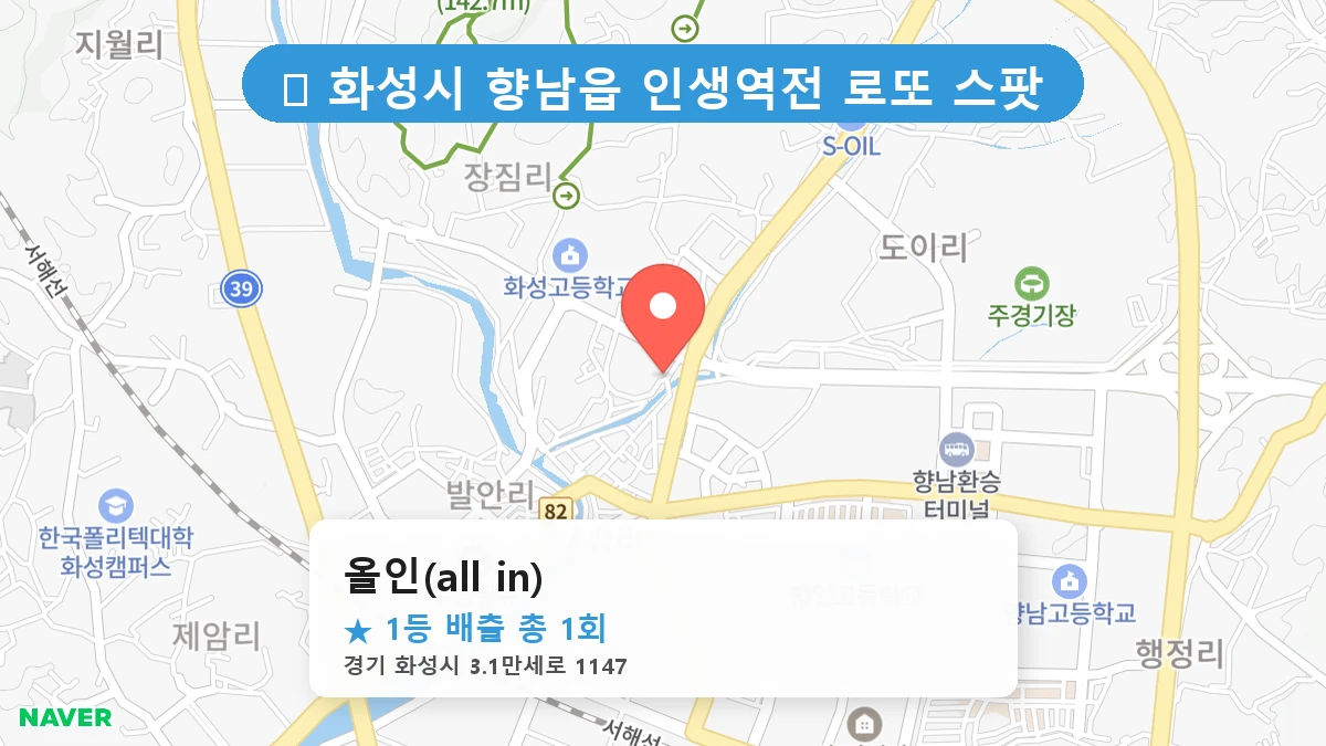 경기 화성시 향남읍 향남읍 로또 명당 올인(all in) 1등 당첨 배출점 전경