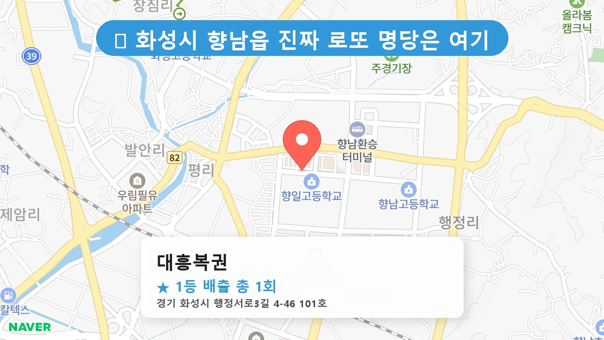 경기 화성시 향남읍 향남읍 로또 명당 대흥복권 1등 당첨 배출점 전경
