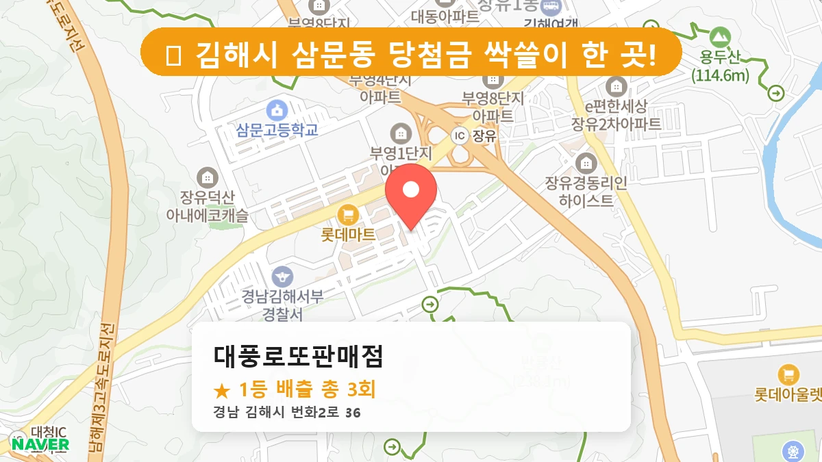 경남 김해시 삼문동 삼문동 로또 명당 대풍로또판매점 1등 당첨 배출점 전경