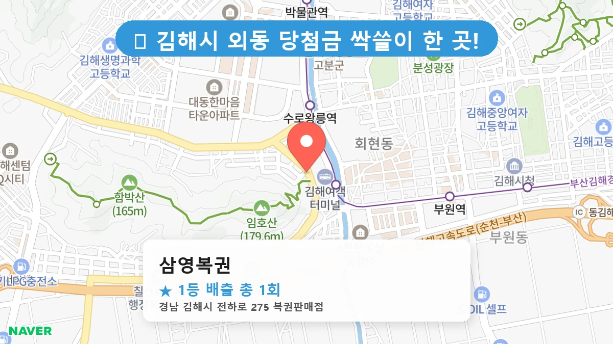 경남 김해시 외동 외동 로또 명당 삼영복권 1등 당첨 배출점 전경