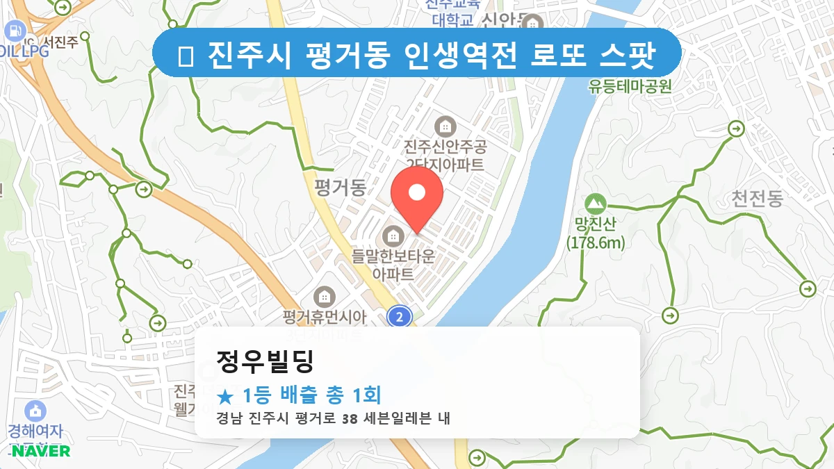 경남 진주시 평거동 평거동 로또 명당 정우빌딩 1등 당첨 배출점 전경