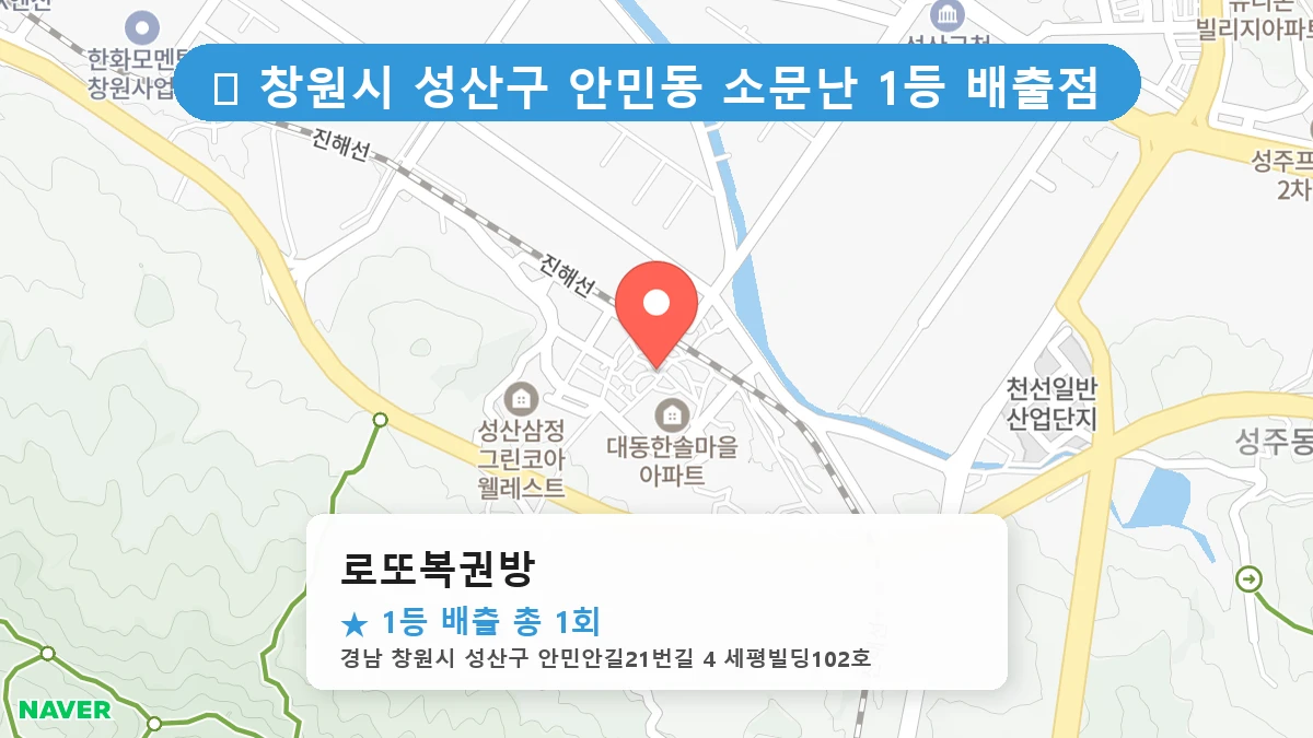 경남 창원시 성산구 안민동 안민동 로또 명당 로또복권방 1등 당첨 배출점 전경