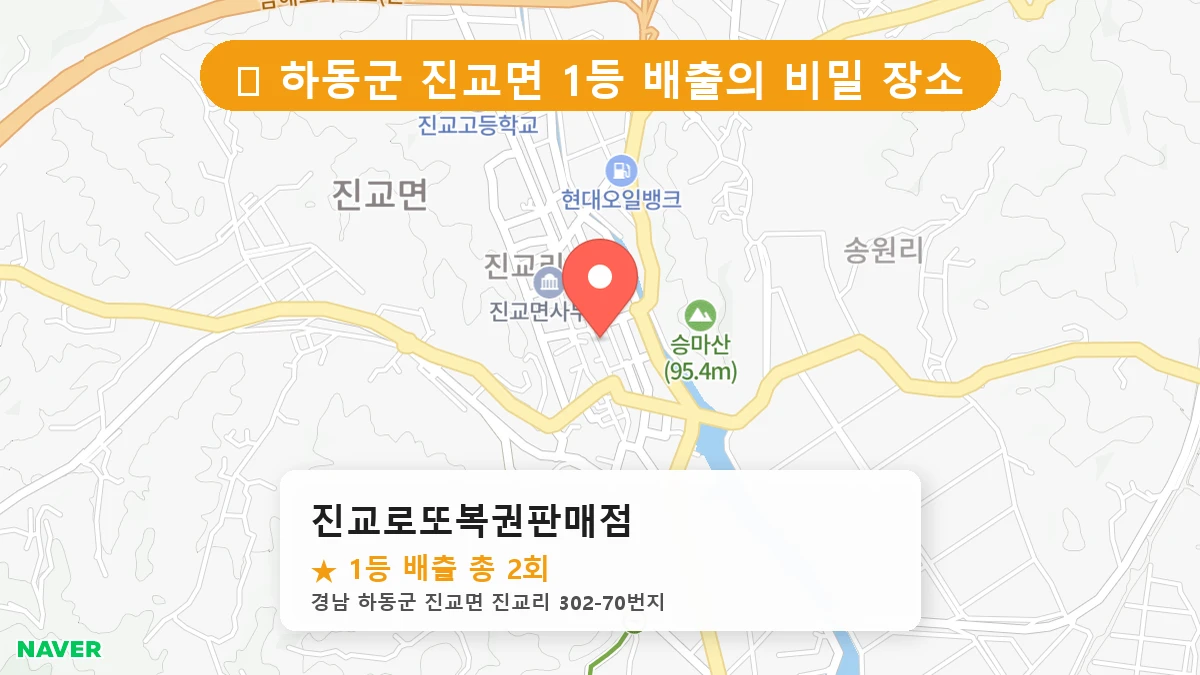경남 하동군 진교면 진교면 로또 명당 진교로또복권판매점 1등 당첨 배출점 전경