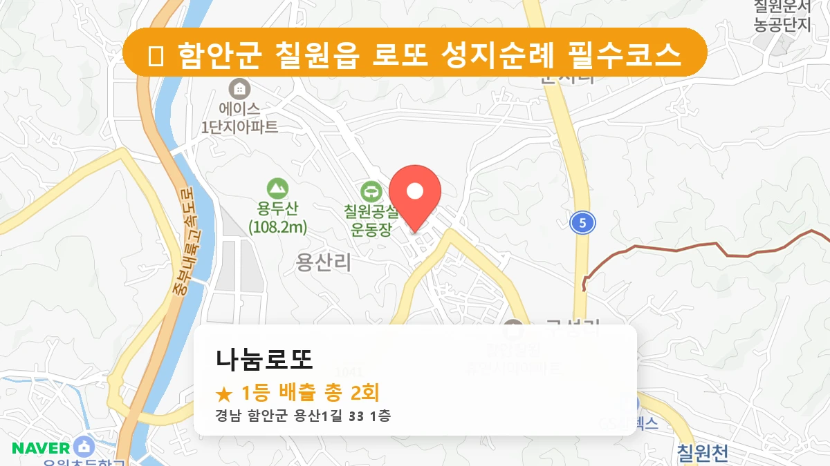 경남 함안군 칠원읍 칠원읍 로또 명당 나눔로또 1등 당첨 배출점 전경