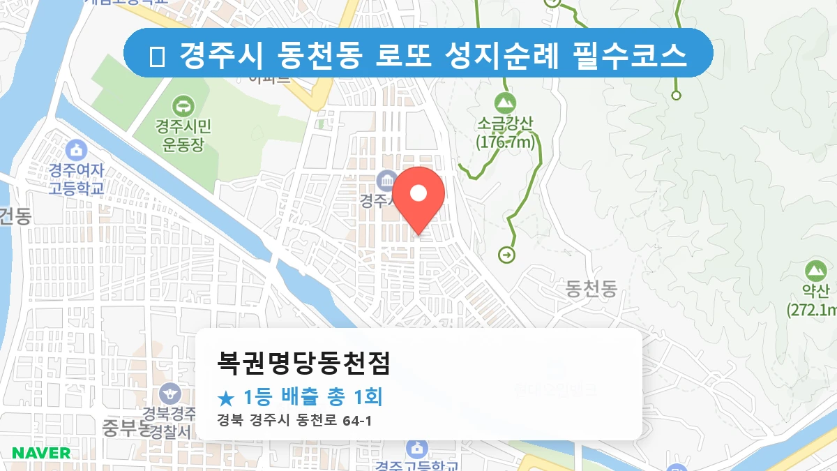 경북 경주시 동천동 동천동 로또 명당 복권명당동천점 1등 당첨 배출점 전경