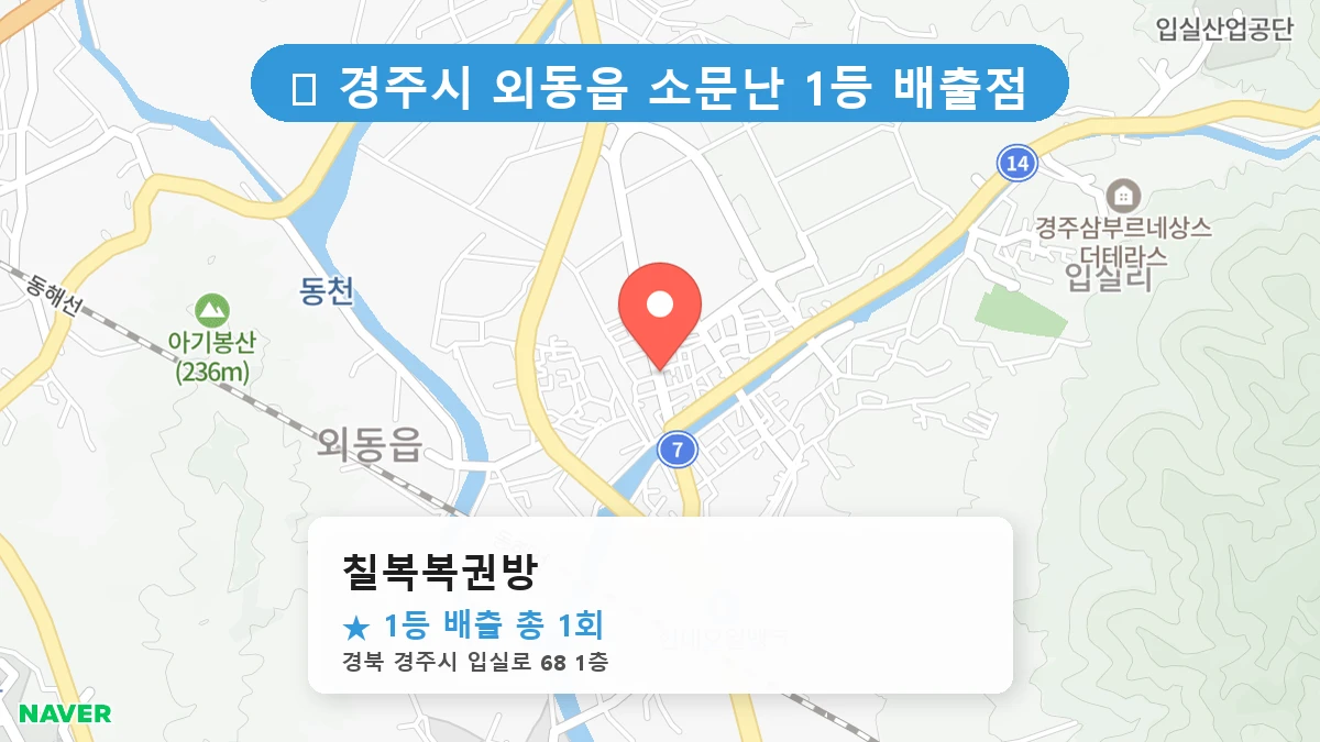 경북 경주시 외동읍 외동읍 로또 명당 칠복복권방 1등 당첨 배출점 전경
