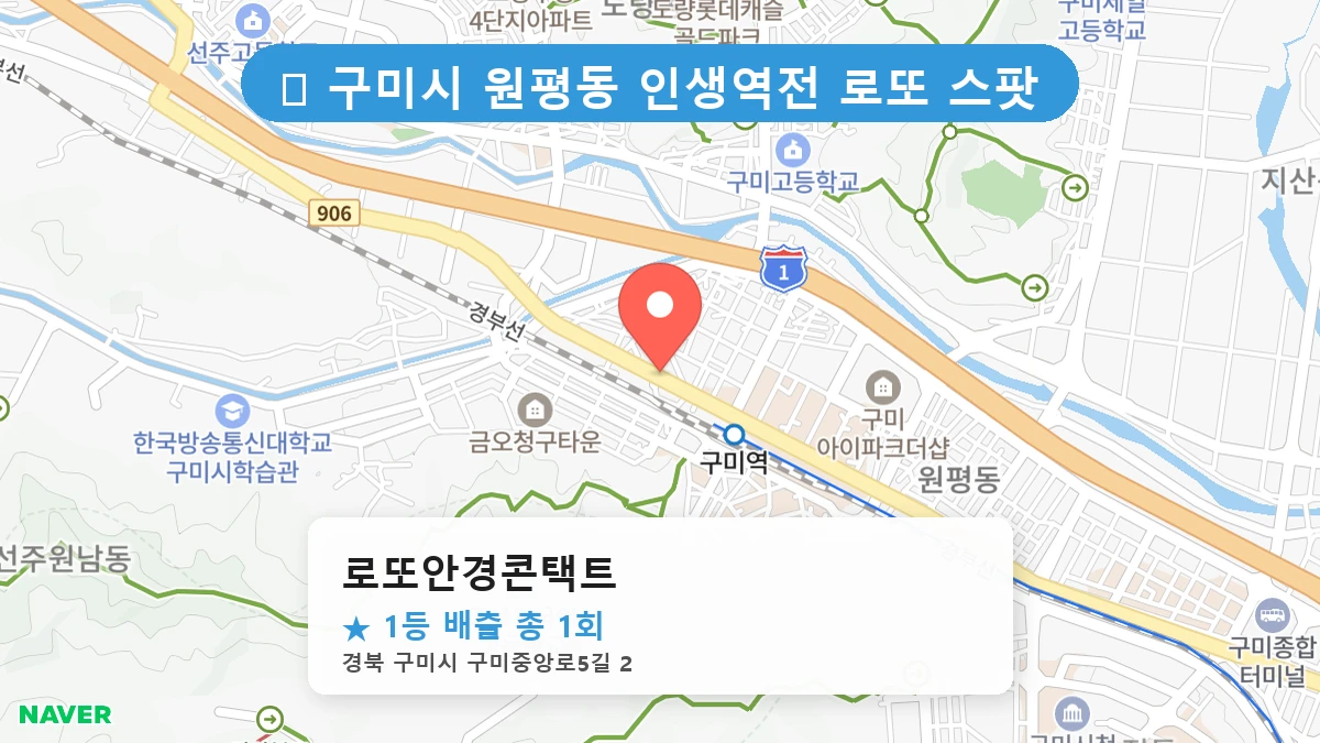 경북 구미시 원평동 원평동 로또 명당 로또안경콘택트 1등 당첨 배출점 전경