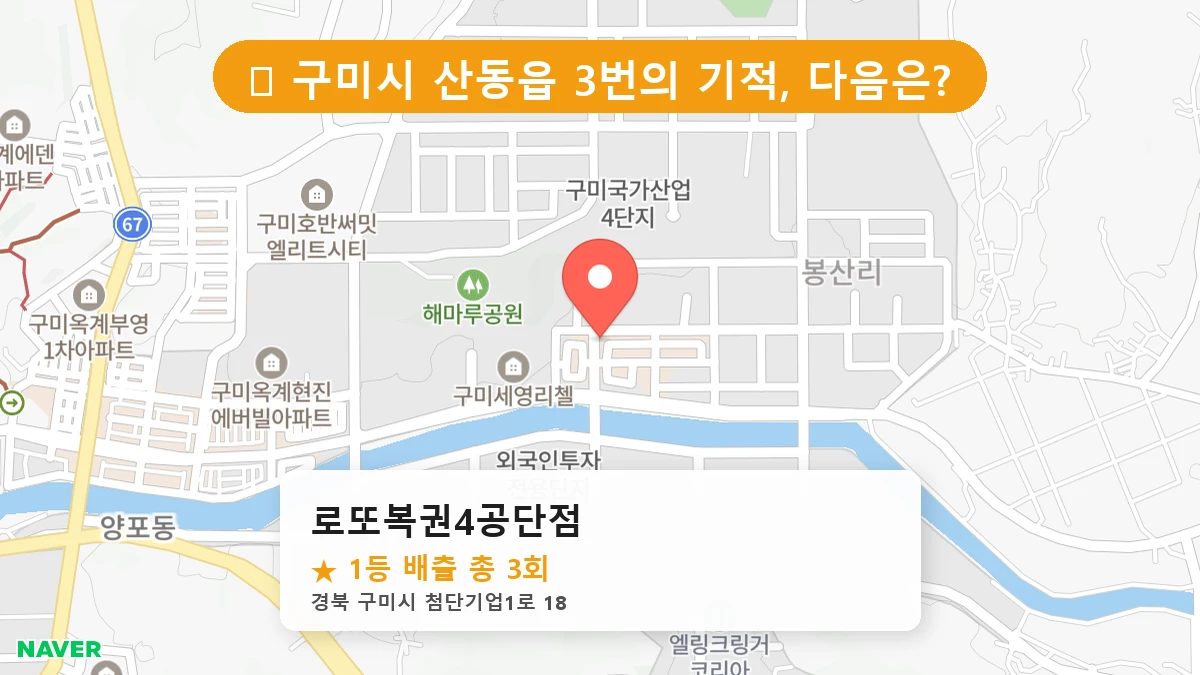 경북 구미시 산동읍 산동읍 로또 명당 로또복권4공단점 1등 당첨 배출점 전경