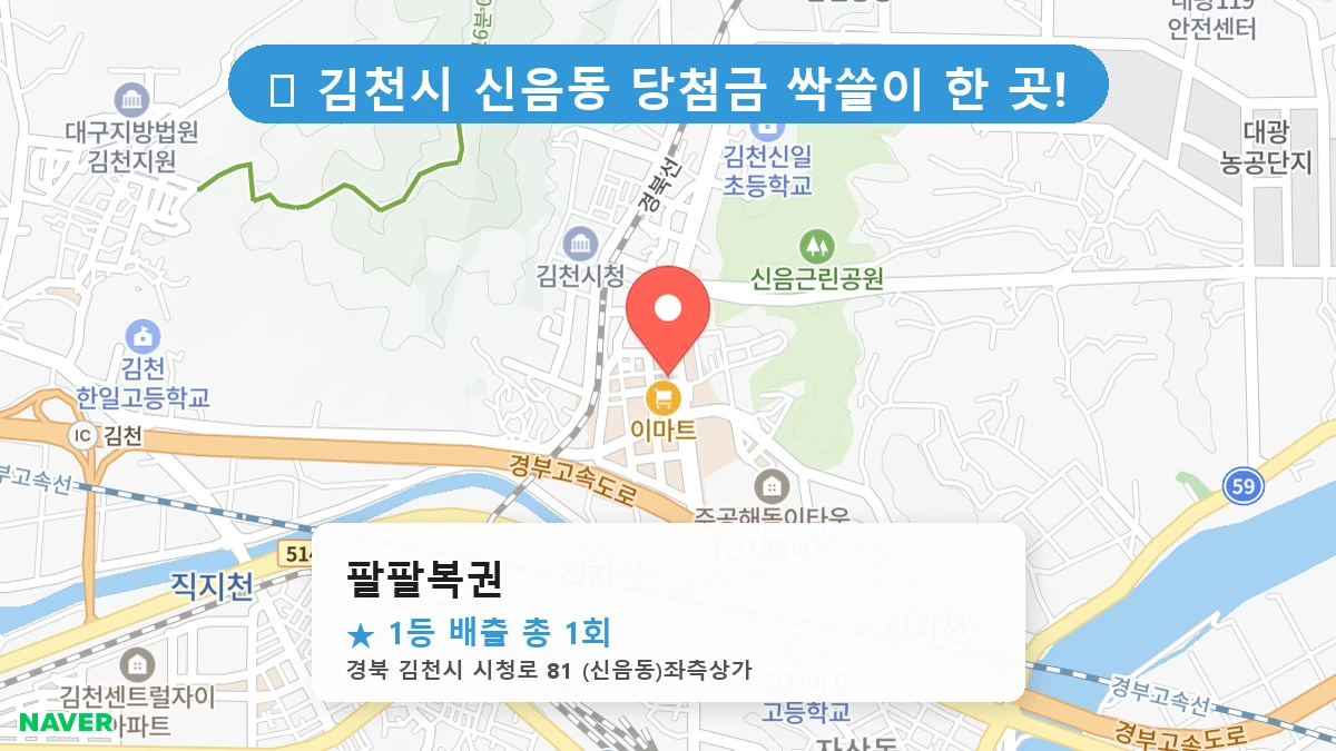 경북 김천시 신음동 신음동 로또 명당 팔팔복권 1등 당첨 배출점 전경