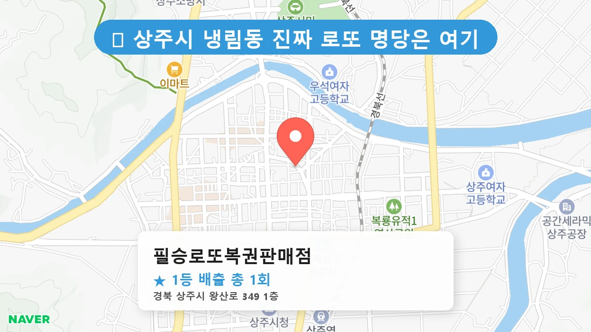 경북 상주시 냉림동 냉림동 로또 명당 필승로또복권판매점 1등 당첨 배출점 전경