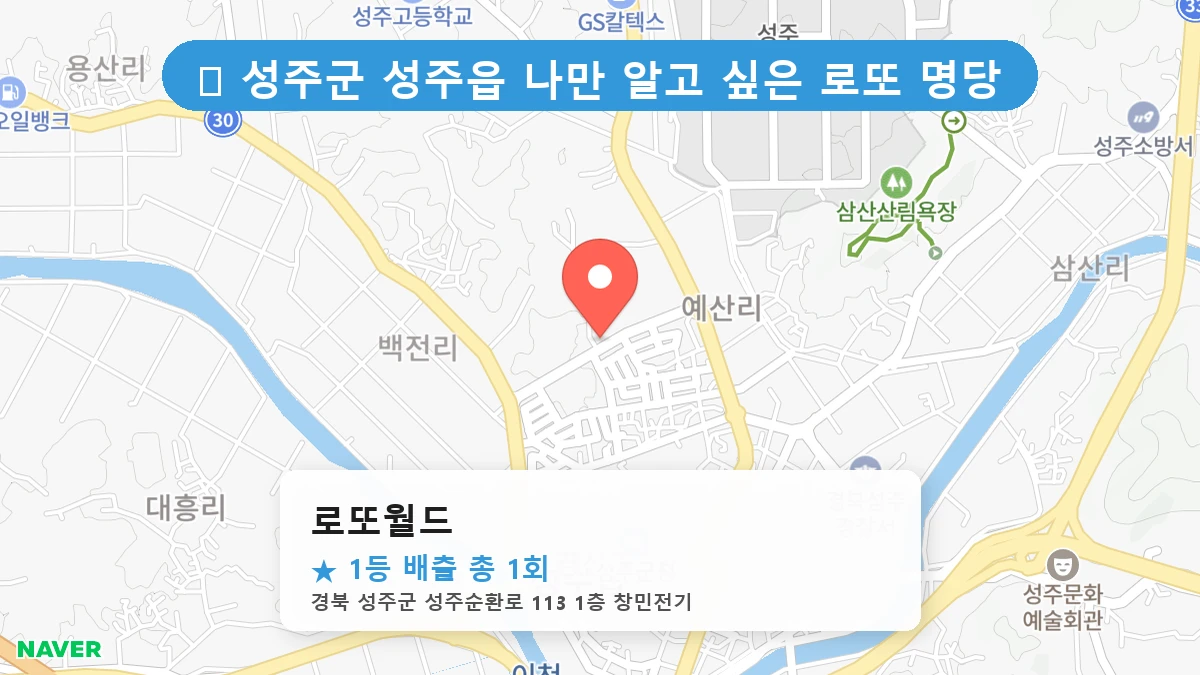 경북 성주군 성주읍 성주읍 로또 명당 로또월드 1등 당첨 배출점 전경