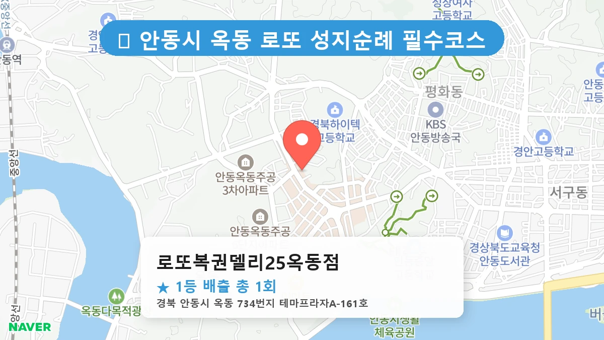 경북 안동시 옥동 옥동 로또 명당 로또복권델리25옥동점 1등 당첨 배출점 전경