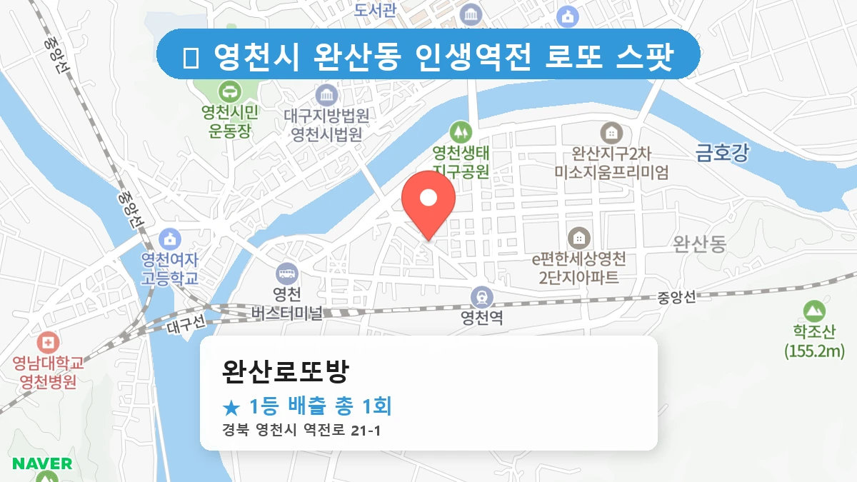 경북 영천시 완산동 완산동 로또 명당 완산로또방 1등 당첨 배출점 전경