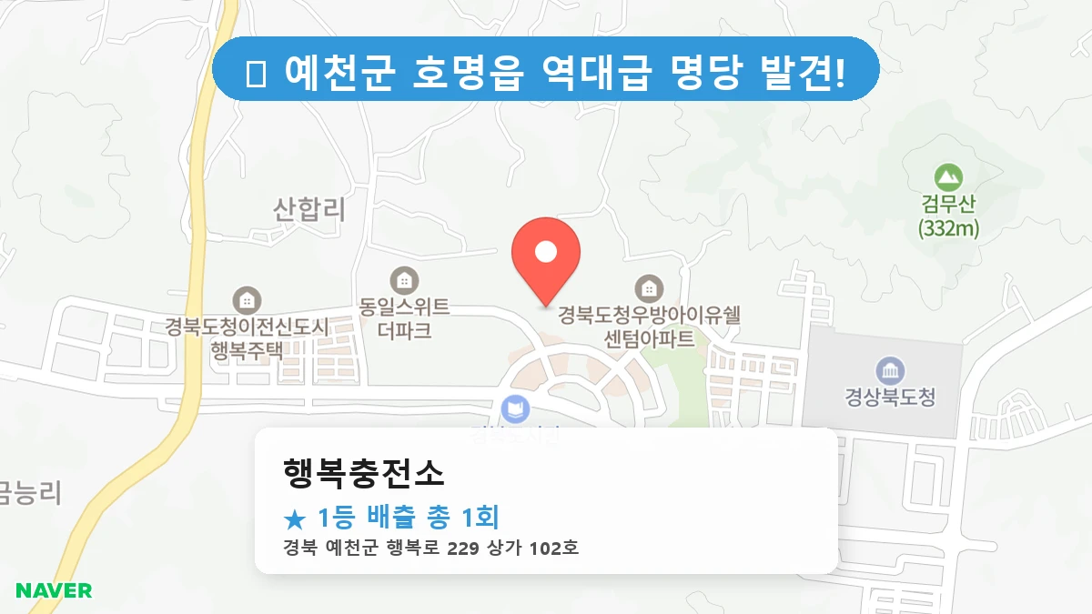 경북 예천군 호명읍 호명읍 로또 명당 행복충전소 1등 당첨 배출점 전경