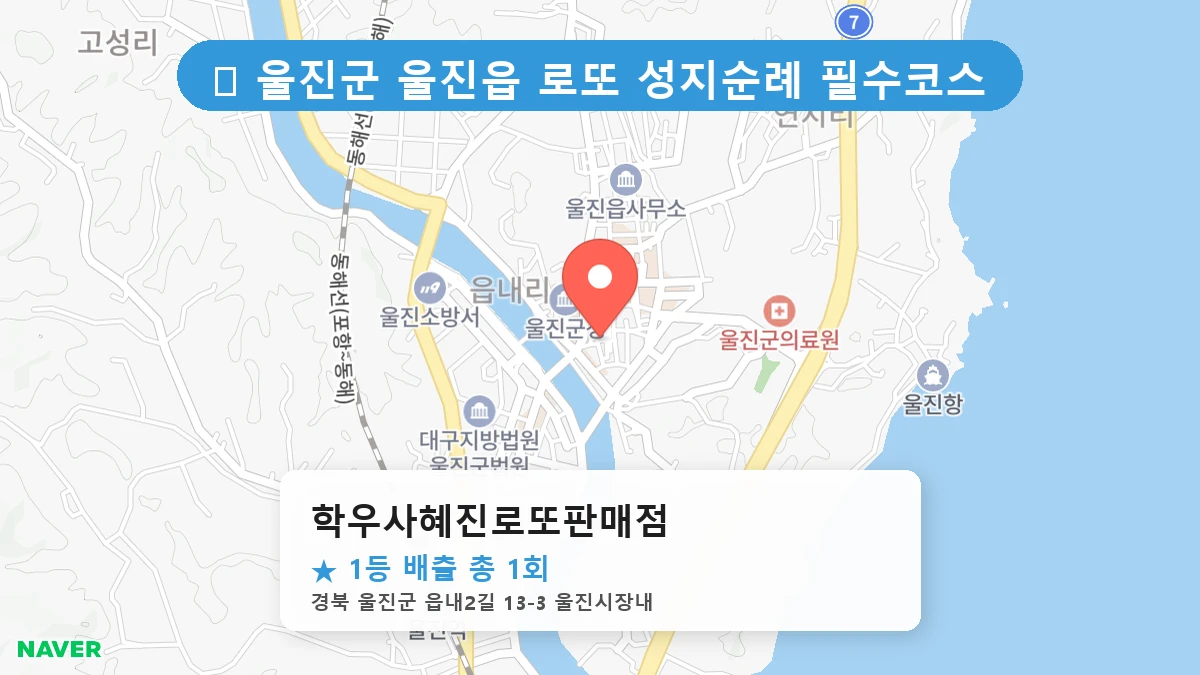 경북 울진군 울진읍 울진읍 로또 명당 학우사혜진로또판매점 1등 당첨 배출점 전경