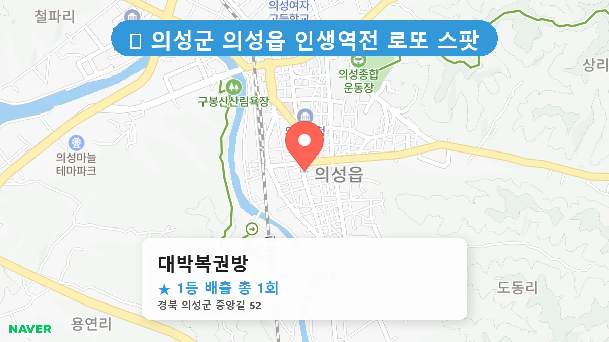 경북 의성군 의성읍 의성읍 로또 명당 대박복권방 1등 당첨 배출점 전경