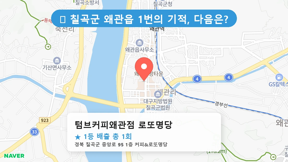 경북 칠곡군 왜관읍 왜관읍 로또 명당 텀브커피왜관점 로또명당 1등 당첨 배출점 전경